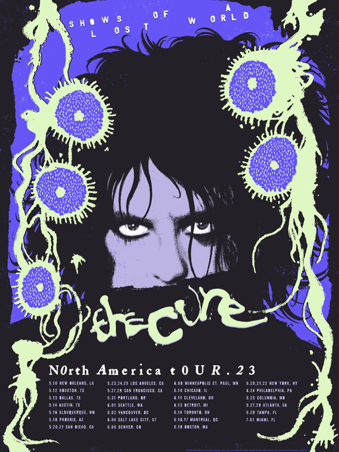 Tour or event poster for The Cure Kick Off North American Tour w/ Rarely Played Gems