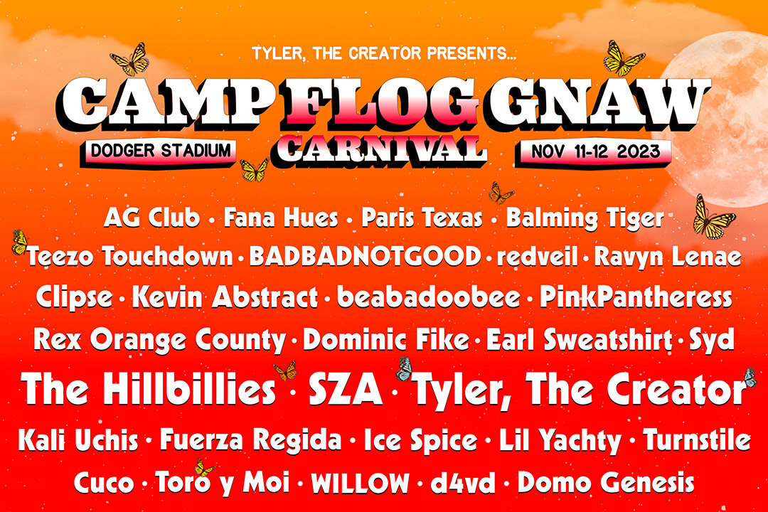 Tour or event poster for Camp Flog Gnaw 2023 Line-up Announced: Kendrick, SZA, Tyler