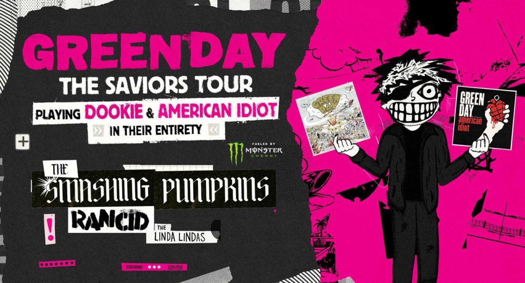 Tour or event poster for Green Day Plays Dookie & American Idiot Together for First Time