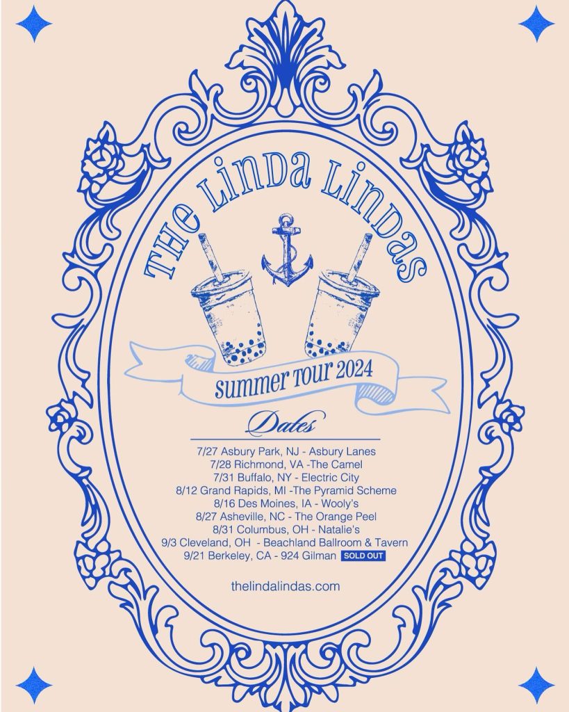 Tour or event poster for The Linda Lindas Live Debut New Song while Opening for The Stones