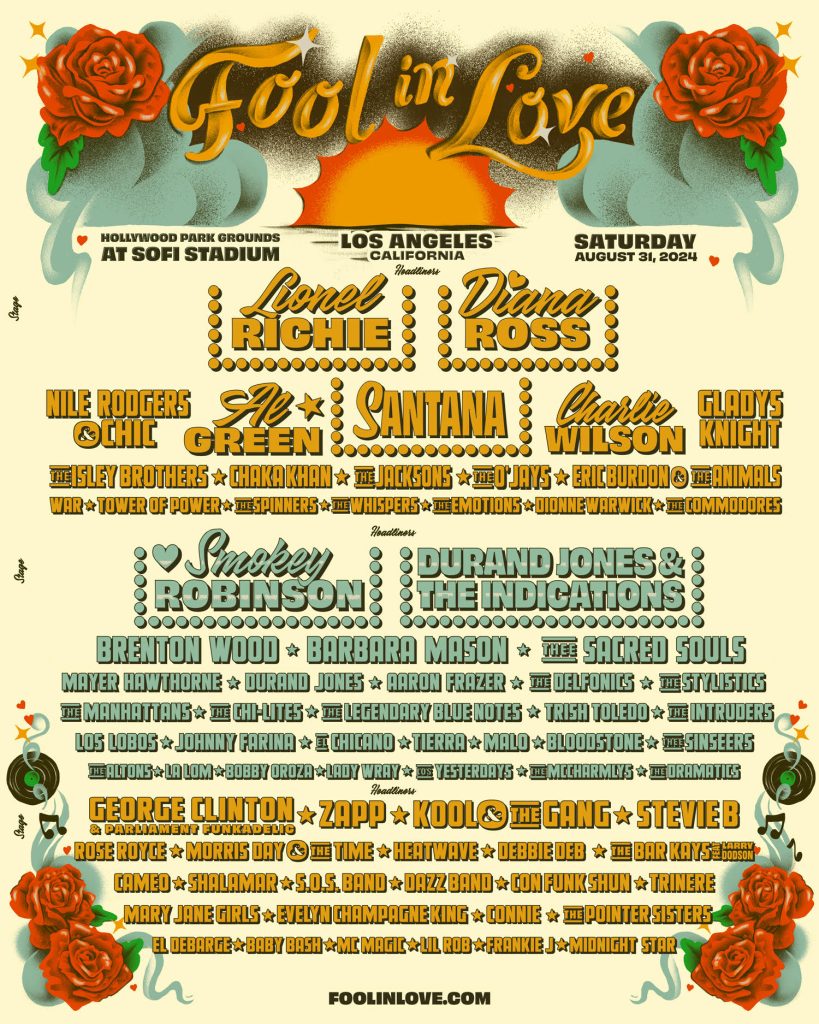 Tour or event artwork for Inaugural Fool in Love Fest Featured Soooo Many Music Legends