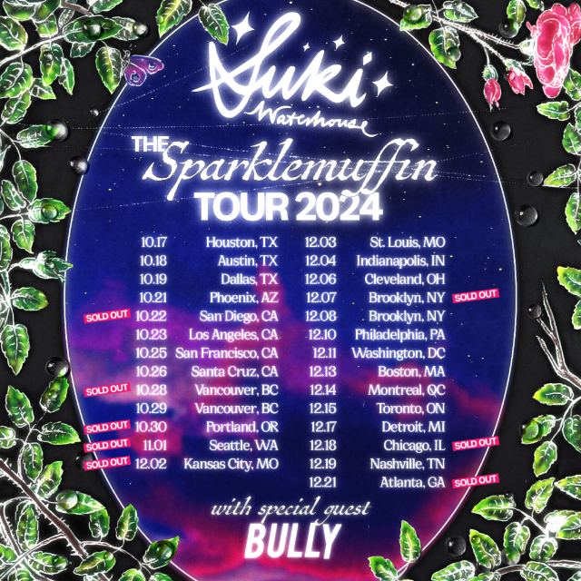 Tour or event poster for Suki Waterhouse and Ashe Live Debut “Pushing Daisies” in LA