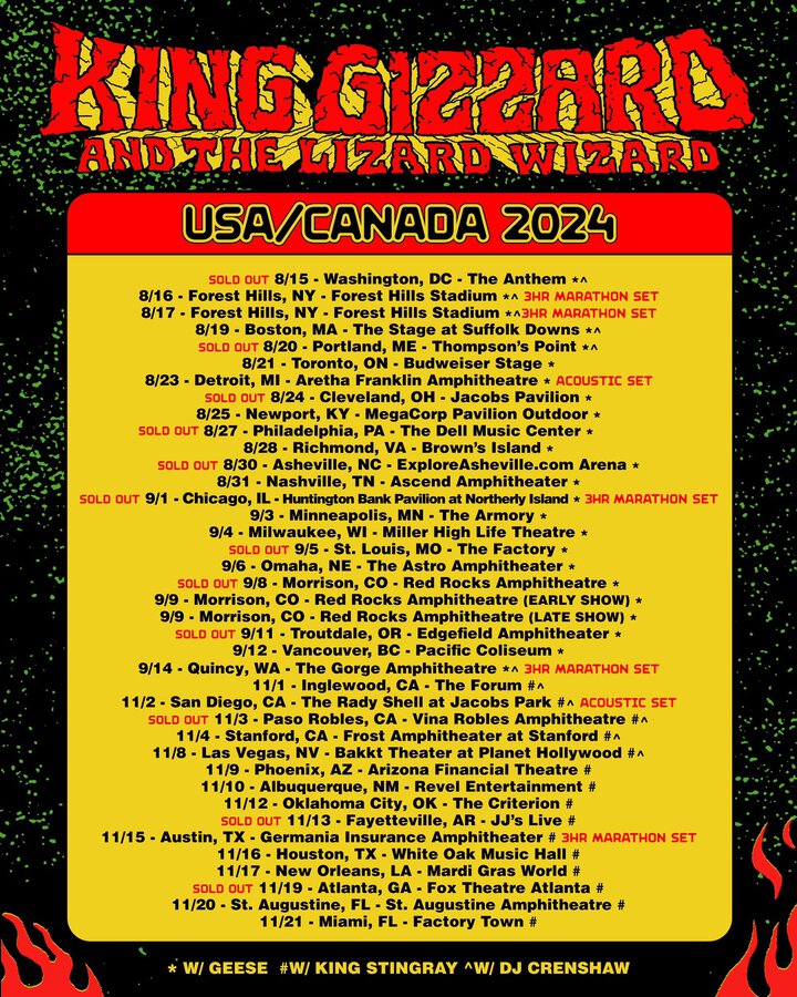 Tour or event poster for King Gizzard Finally Debut “Interior People” Years After Release