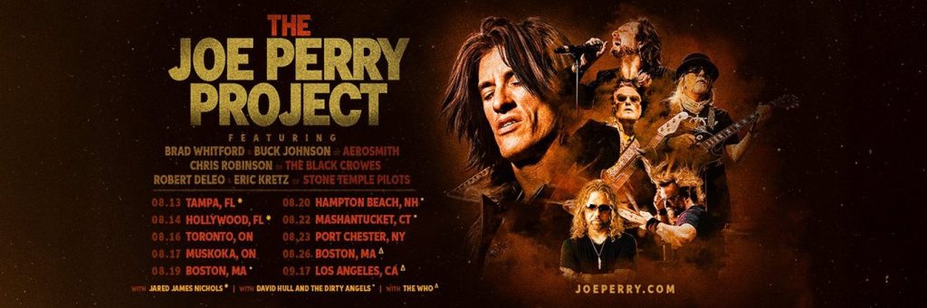 Tour or event poster for Joe Perry Project Mixes Black Crowes with STP & Aerosmith