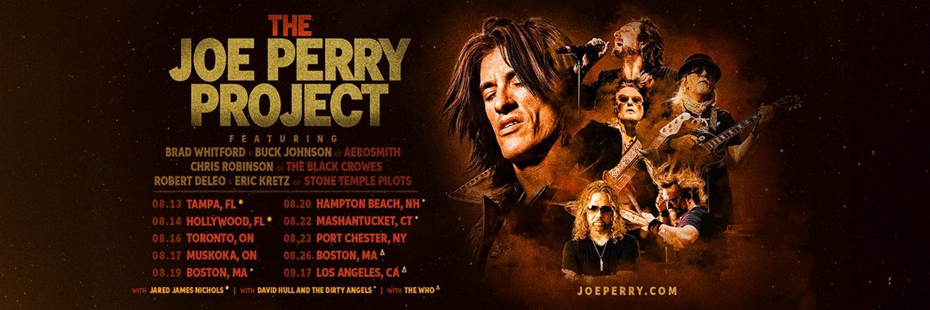 Tour or event poster for Joe Perry Project Mixes Black Crowes with STP & Aerosmith