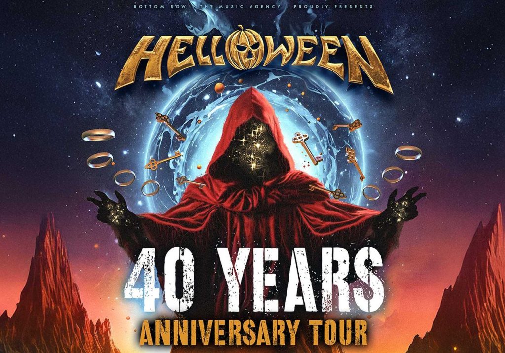 Tour or event poster for Helloween Kicks Off 40th Anniversary Tour With Live Debuts