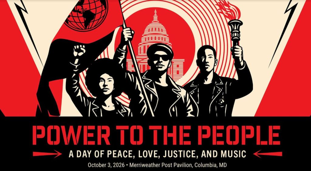 Tour or event poster for Bruce Springsteen Announces Power To The People Fest in DC