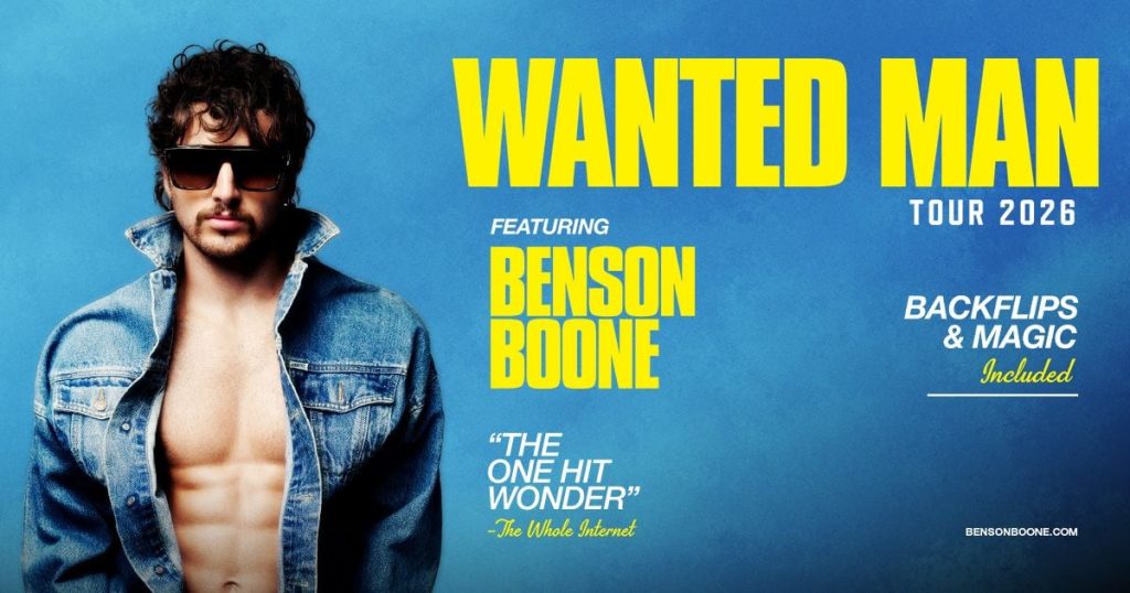 Tour or event artwork for Benson Boone Kicks Off Wanted Man Tour with Live Debuts