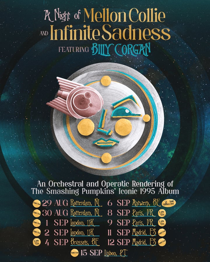 Tour or event poster for Billy Corgan Performed ‘Solo’ With 100+ Mellon Collie Musicians