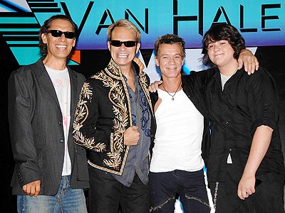 Van Halen with David Lee Roth, Eddie Van Halen, Alex Van Halen and Wolfgang Van Halen in 2007