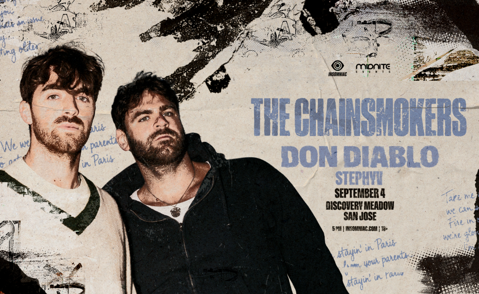 Event or tour poster for The Chainsmokers — Discovery Meadow San Jose September 4 2026 official event poster